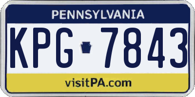 PA license plate KPG7843