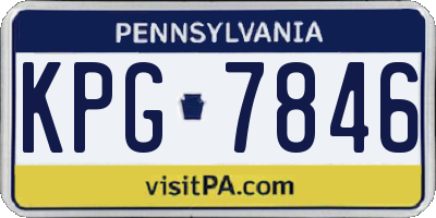 PA license plate KPG7846
