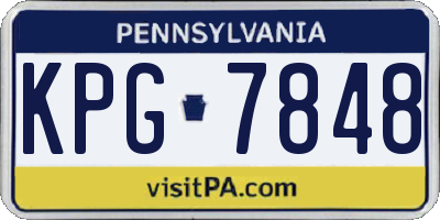PA license plate KPG7848