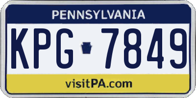 PA license plate KPG7849