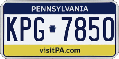 PA license plate KPG7850