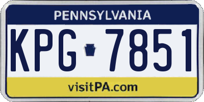 PA license plate KPG7851