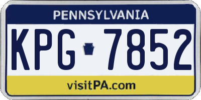 PA license plate KPG7852