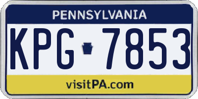 PA license plate KPG7853