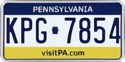 PA license plate KPG7854