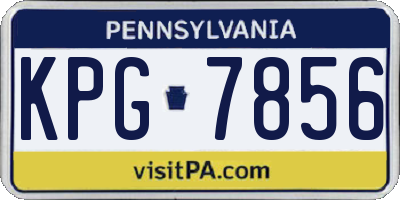 PA license plate KPG7856