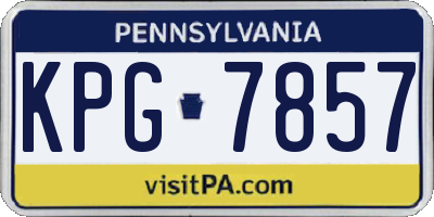 PA license plate KPG7857