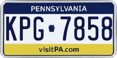 PA license plate KPG7858