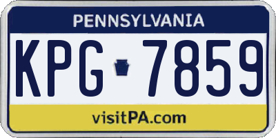 PA license plate KPG7859