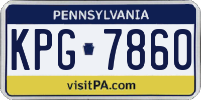 PA license plate KPG7860
