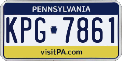 PA license plate KPG7861