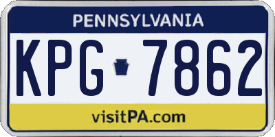 PA license plate KPG7862