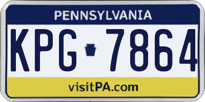 PA license plate KPG7864