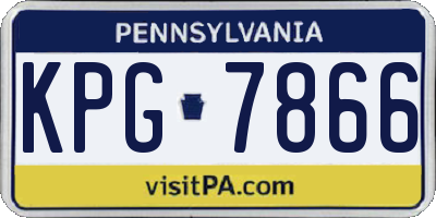PA license plate KPG7866