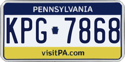 PA license plate KPG7868