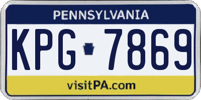 PA license plate KPG7869