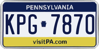 PA license plate KPG7870