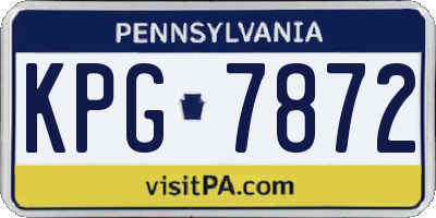 PA license plate KPG7872