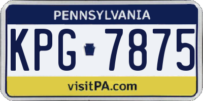 PA license plate KPG7875