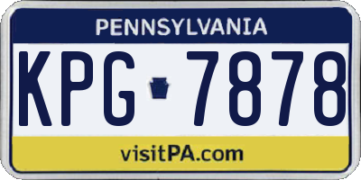 PA license plate KPG7878