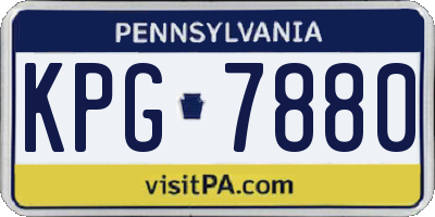 PA license plate KPG7880
