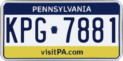 PA license plate KPG7881