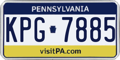 PA license plate KPG7885