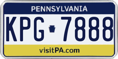 PA license plate KPG7888