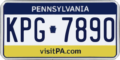 PA license plate KPG7890