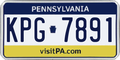 PA license plate KPG7891