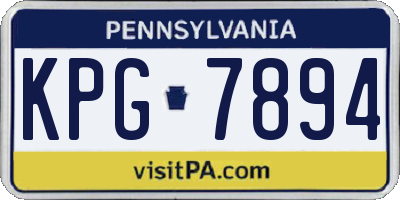 PA license plate KPG7894