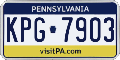 PA license plate KPG7903