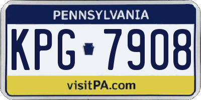 PA license plate KPG7908