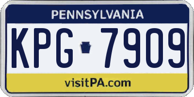 PA license plate KPG7909