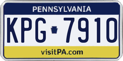PA license plate KPG7910