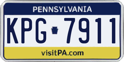 PA license plate KPG7911