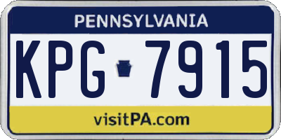 PA license plate KPG7915