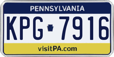PA license plate KPG7916