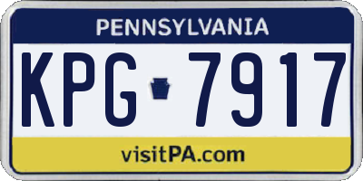 PA license plate KPG7917