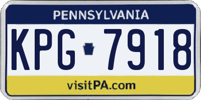 PA license plate KPG7918