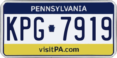 PA license plate KPG7919