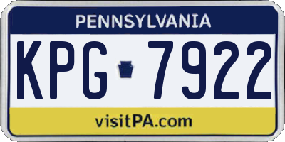 PA license plate KPG7922