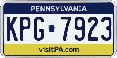 PA license plate KPG7923