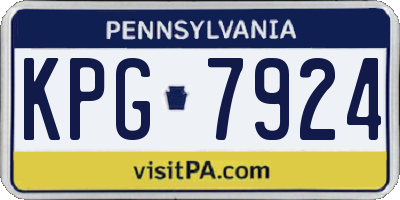 PA license plate KPG7924