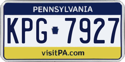PA license plate KPG7927