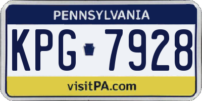 PA license plate KPG7928