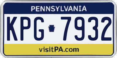 PA license plate KPG7932