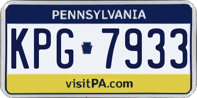 PA license plate KPG7933