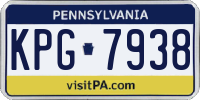 PA license plate KPG7938