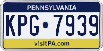 PA license plate KPG7939
